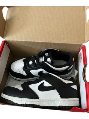 Nike Dunk Low Black White Toddler 10C